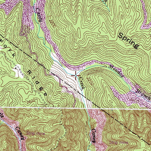 Topographic Map of Meadow Branch, VA