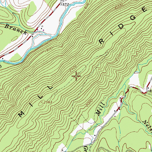 Topographic Map of Mill Ridge, VA
