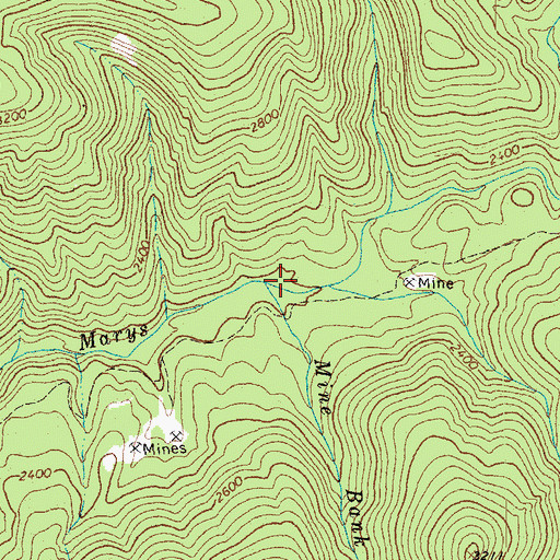 Topographic Map of Mine Bank Creek, VA