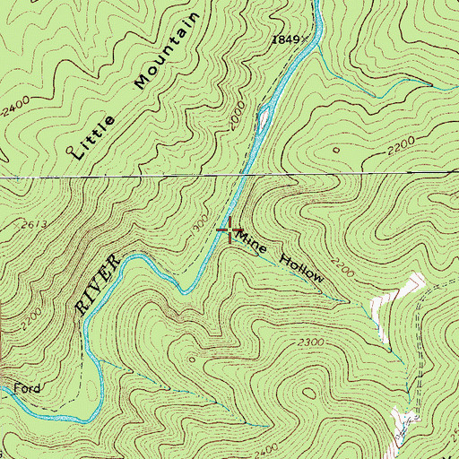 Topographic Map of Mine Hollow, VA