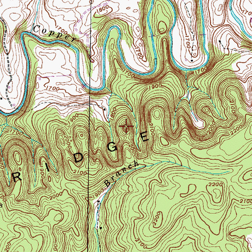 Topographic Map of Moccasin Ridge, VA