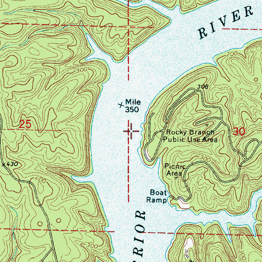 Topographic Map of Sniders Shoal (historical), AL