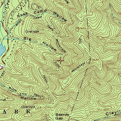 Topographic Map of Mountain Side Trail, VA