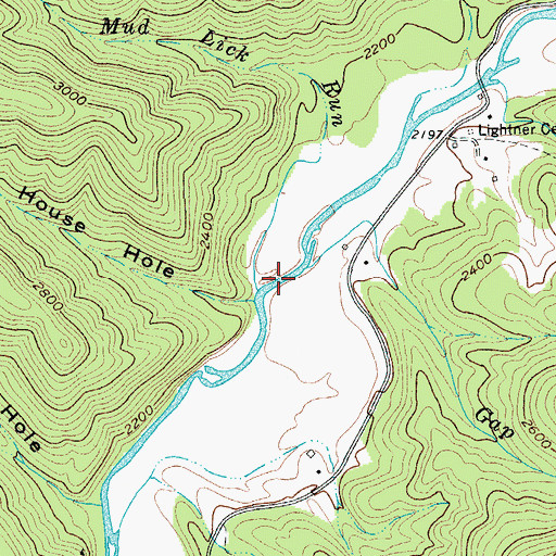 Topographic Map of Mud Lick Run, VA