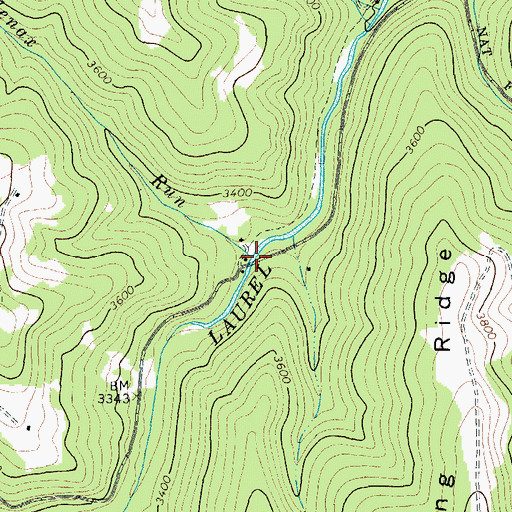Topographic Map of Mullenax Run, VA