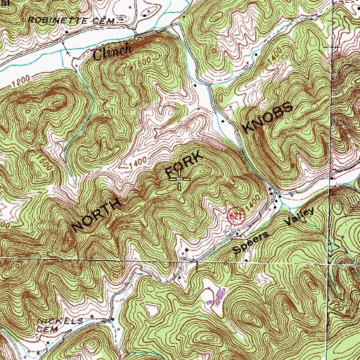 Topographic Map of North Fork Knobs, VA