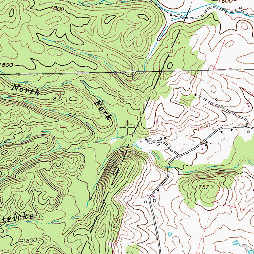 Topographic Map of North Fork McKittricks Branch, VA