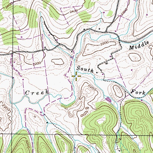 Topographic Map of North Fork Moccasin Creek, VA