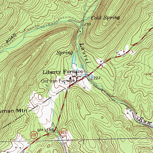 Topographic Map of Old Iron Furnace, VA