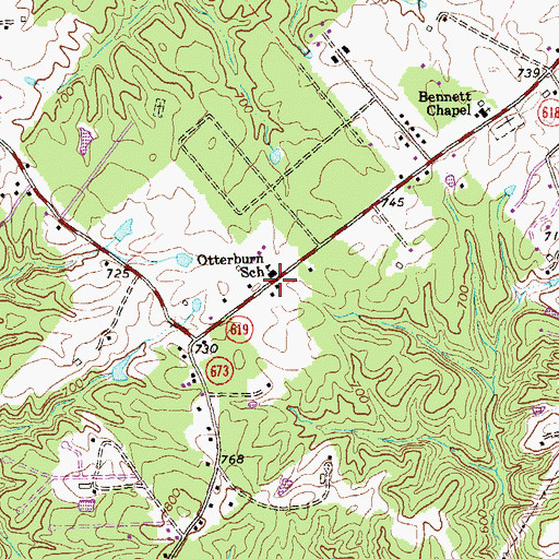 Topographic Map of Otterburn School, VA