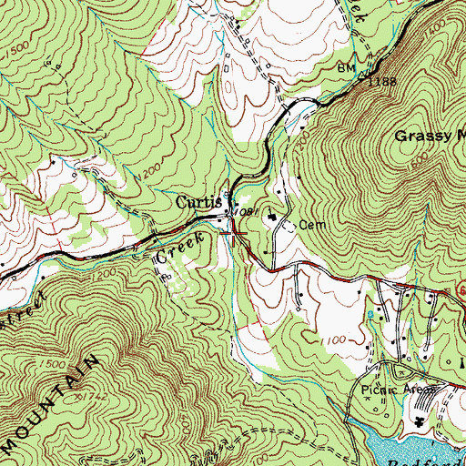 Topographic Map of Overstreet Creek, VA