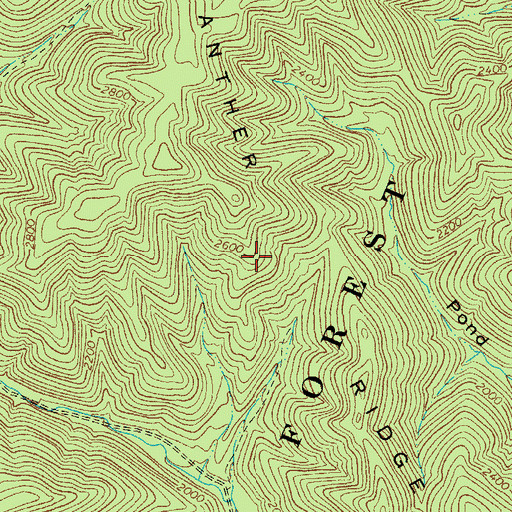 Topographic Map of Panther Ridge, VA