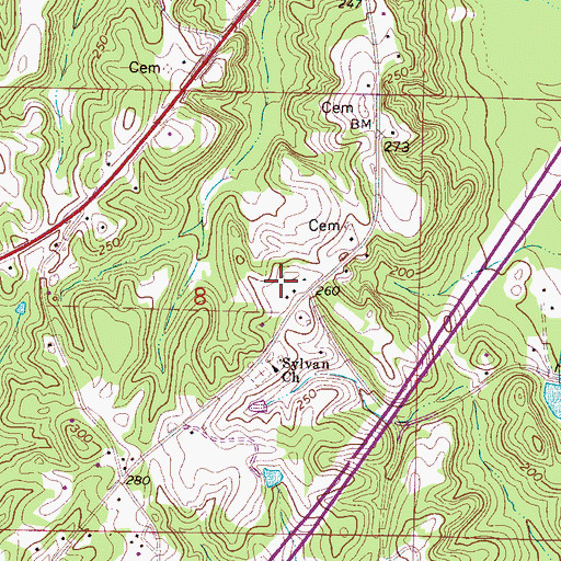 Topographic Map of Sylvan, AL