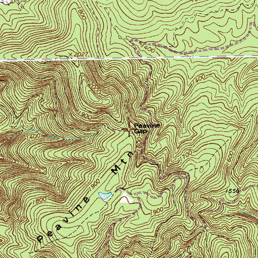 Topographic Map of Peavine Gap, VA