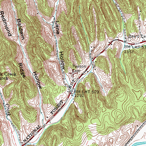 Topographic Map of Pierson Cemetery, VA