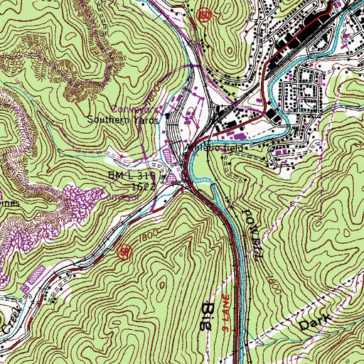 Topographic Map of Pigeon Creek, VA