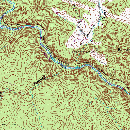 Topographic Map of Pine Orchard Branch, VA
