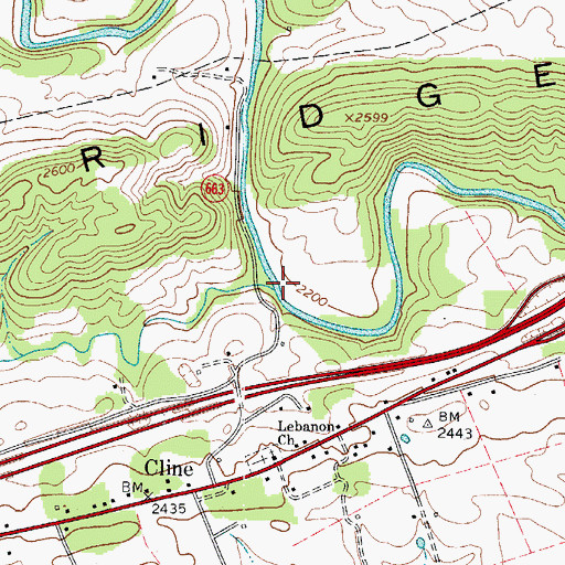 Topographic Map of Pine Run, VA