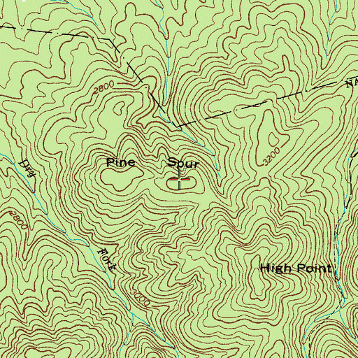 Topographic Map of Pine Spur, VA