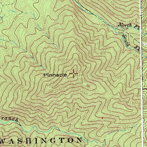 Topographic Map of Pinnacle, VA