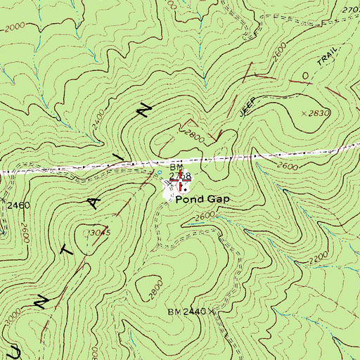 Topographic Map of Pond Gap, VA