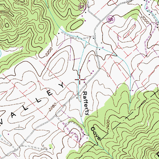 Topographic Map of Rafferty Cove, VA