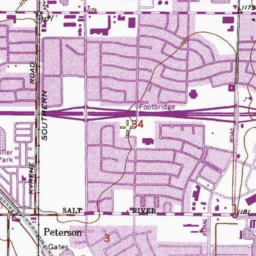 Topographic Map of Palmer Park, AZ