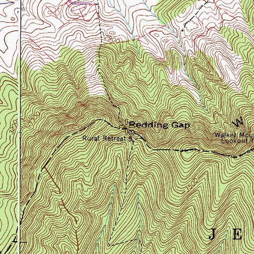 Topographic Map of Redding Gap, VA