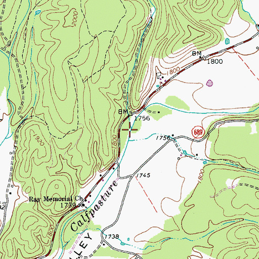 Topographic Map of Reubens Draft, VA