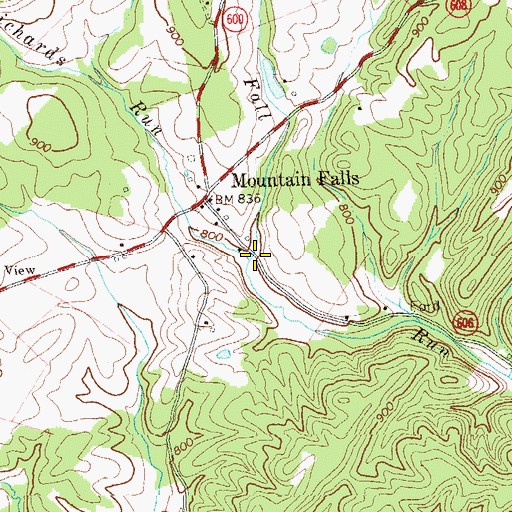 Topographic Map of Richards Run, VA