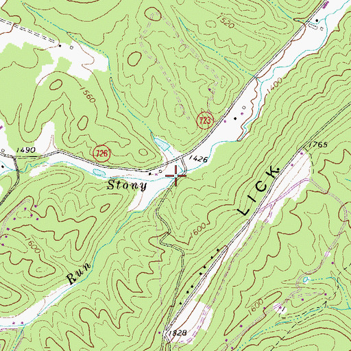 Topographic Map of Rinker Run, VA