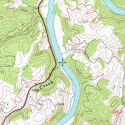 Topographic Map of Rock Creek, VA