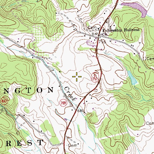 Topographic Map of Rockfish River Elementary School, VA