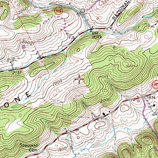 Topographic Map of Sandstone Ridge, VA