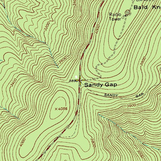 Topographic Map of Sandy Gap, VA