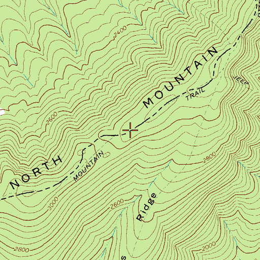 Topographic Map of North Mountain Trail, VA