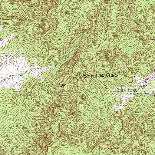 Topographic Map of Shields Gap, VA