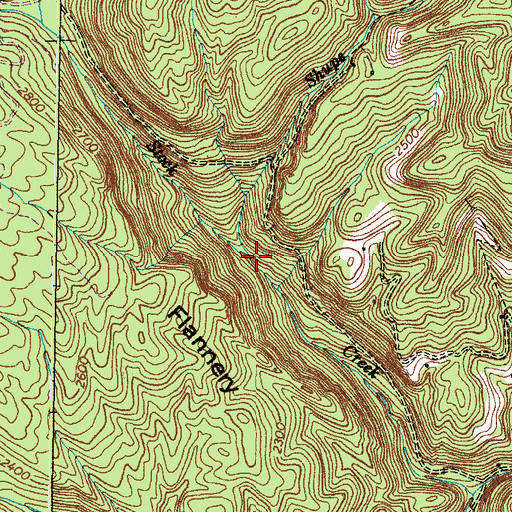 Topographic Map of Shupe Branch, VA