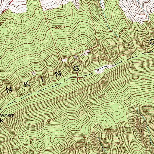Topographic Map of Sinking Creek Mountain, VA