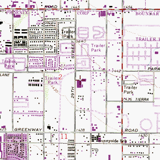 Topographic Map of Palomino Elementary School, AZ