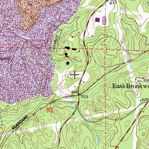 Topographic Map of West Brookwood True Gospel Church, AL