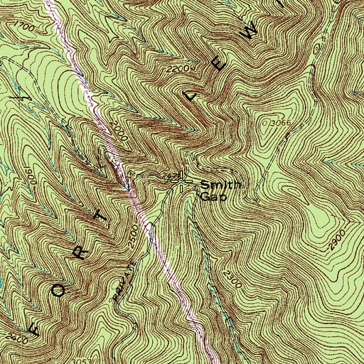 Topographic Map of Smith Gap, VA