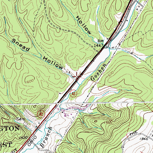 Topographic Map of Snead Hollow, VA