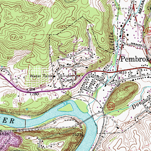 Topographic Map of Snider Cemetery, VA