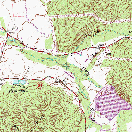 Topographic Map of South Fork Dry Run, VA