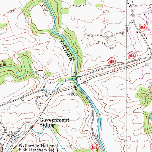 Topographic Map of South Fork, VA