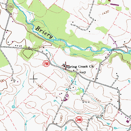 Topographic Map of Spring Creek Church, VA