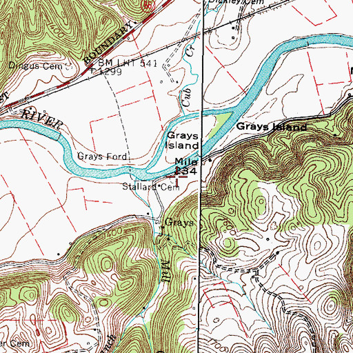 Topographic Map of Stallard Cemetery, VA