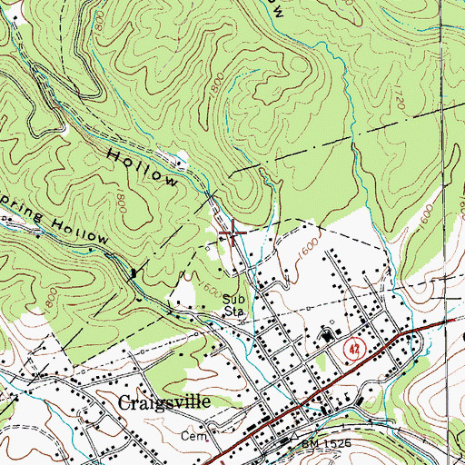 Topographic Map of Staples Hollow, VA