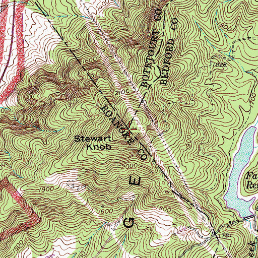 Topographic Map of Stewart Knob, VA